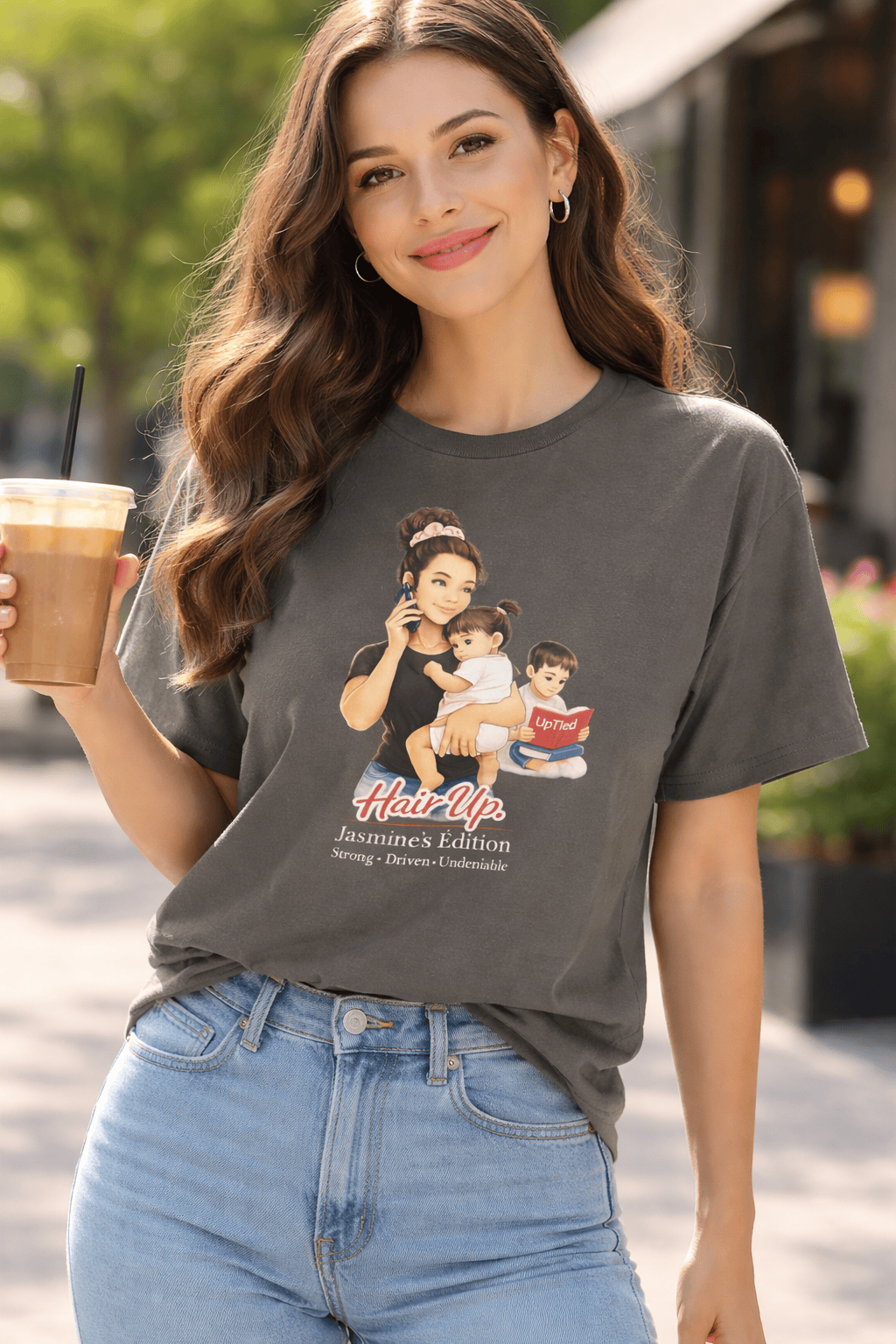 Jasmine’s Edition Graphic T-Shirt | “Hair Up” Women’s Tee | Strong Driven Undeniable Shirt | Everyday Confidence Tee