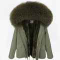 2024 Fur Parka Winter Women Jacket with Fox Fur Women Parkas Real Fur Coat Natural Raccoon Fur Collar Hooded Warm