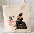 Boss Vasana Canvas Tote Bag – 14x16 Motivational Quote Tote | Confident Statement Tote | Reusable Grocery & Market Bag