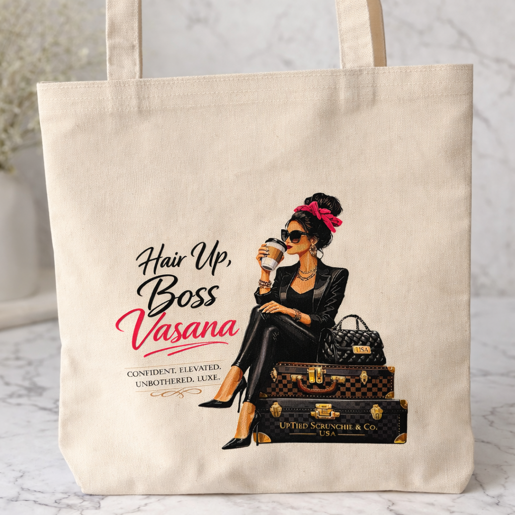 Boss Vasana Canvas Tote Bag – 14x16 Motivational Quote Tote | Confident Statement Tote | Reusable Grocery & Market Bag