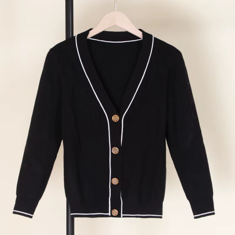 Tricot Knitted Ladies Sweaters Black Cardigan Female Clothing Women'S Coat Spring 2026 Blouses Crochet Top Outerwear Cropped