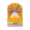 3Pcs/Set Cotton Flower Print Bow Baby Turban Hats Newborn Boys Girls Nylon Donuts Headbands Rabbit Ear Kids Ealstic Hair Bands