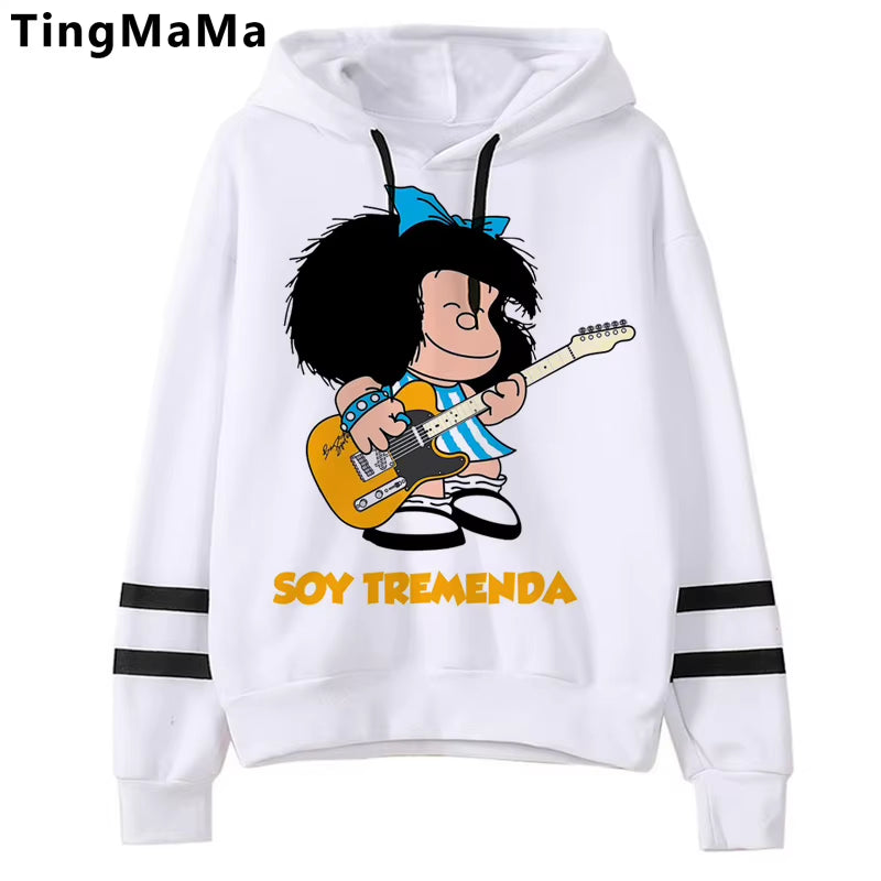 Mafalda Hoodies Female 2021 Graphic Grunge Korea Women Hoody Y2K Aesthetic