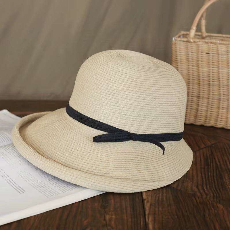 Women'S Summer Hat Women'S Bucket Hat Straw Hat Beach Hat Ceremony Women'S Hats Spring 2021 Belt Visor Sun Protection Hat