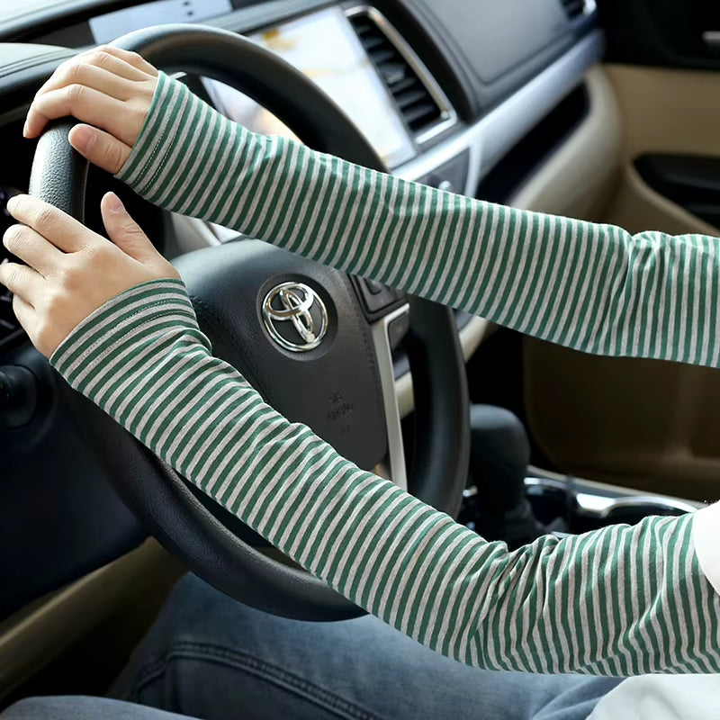 Sunblock Sleeve Long Gloves Men and Women'S Thin Arm Protection Spring Summer Driving Riding Shading Couple Fashion Arm Sleeve
