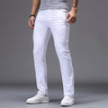 White Men'S Stretch Skinny Jeans Fashion Casual Slim Straight Denim Trousers Male Gray Black Khaki Blue Pants Brand Clothing