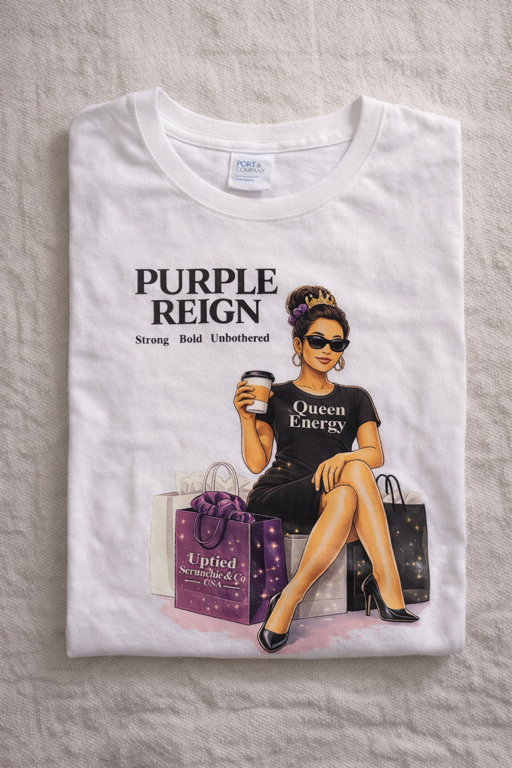 Purple Reign – Women’s Graphic T-Shirt | Queen Energy Tee, Strong Bold Unbothered