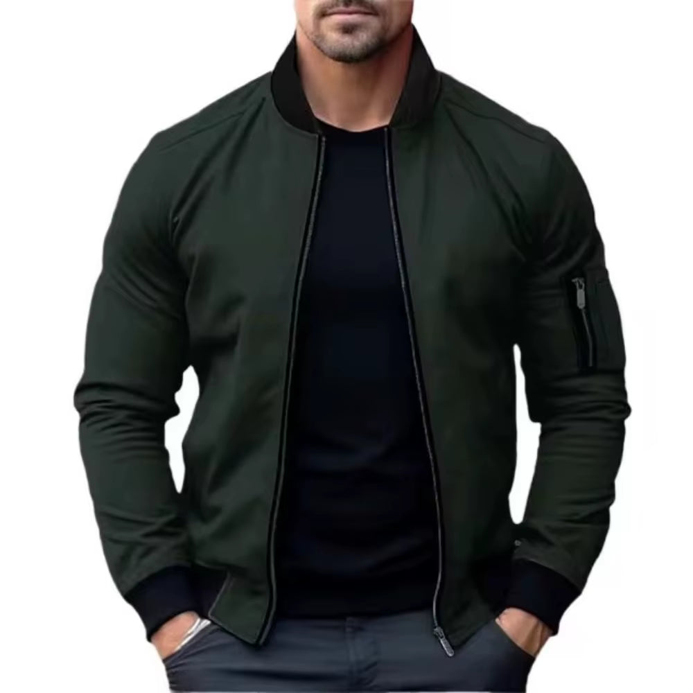 New Jackets for Men Solid Color Bomber Jacket Coat Business Male Coats Windbreaker Mens Zipper Korean Basic Streetwear Tops
