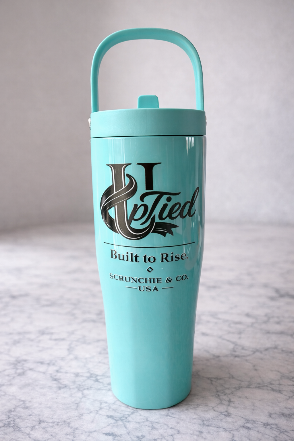 30oz Corkcicle Teal Insulated Tumbler with Carrier Handle – UpTied “Built to Rise” Stainless Steel Travel Cup