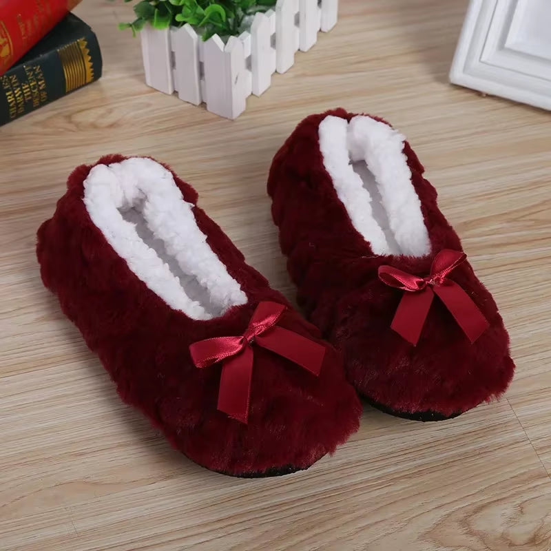 Fluffy Slipper Womens Home Winter Plush Soft Cute Funny Indoor House Female Non Slip Ladies Floor Room Shoe Cozy Heart Love Grip