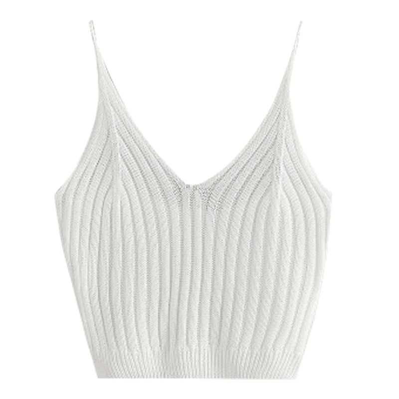 Fashion Women Summer Basic Tops Sexy Strappy Sleeveless Racerback Crop Top 2023 Female Casual Solid Color Ribbed Knit Short Vest