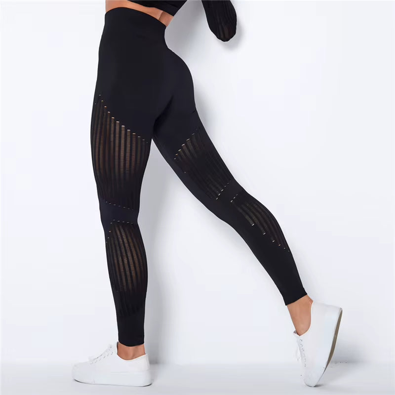 Seamless Leggings High Waist Winter Clothes Women Pants Women Yoga Gym Leggings Women Sport Leggings Workout Leggings with Mesh