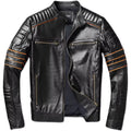 YR!, Wholeales. Black Men'S Genuine Leather Jacket. Cowhide Coat. Short Slim Skull Motor Biker Jackets, plus Size. Quality