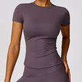 Yoga Shirts Women Top Quick Dry Running Tops Tights Push up Workout Gym Clothes Female Short Sleeve Fitness Sports T-Shirts
