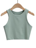 2023 Summer Fashion Women Sexy Slim Tops O-Neck Sleeveless Double Nylon Ladies Good Quality Tank Tops 6 Colors