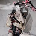 Japanese Kimono Sexy Lingerie Cosplay Outfit for Women Traditional Style Robe Yukata Costumes Pajamas Soft Silk Belt 3Pcs Set