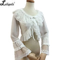 Sweet White Lolita Blouse Girl'S Long Flare Sleeve Shrug Top