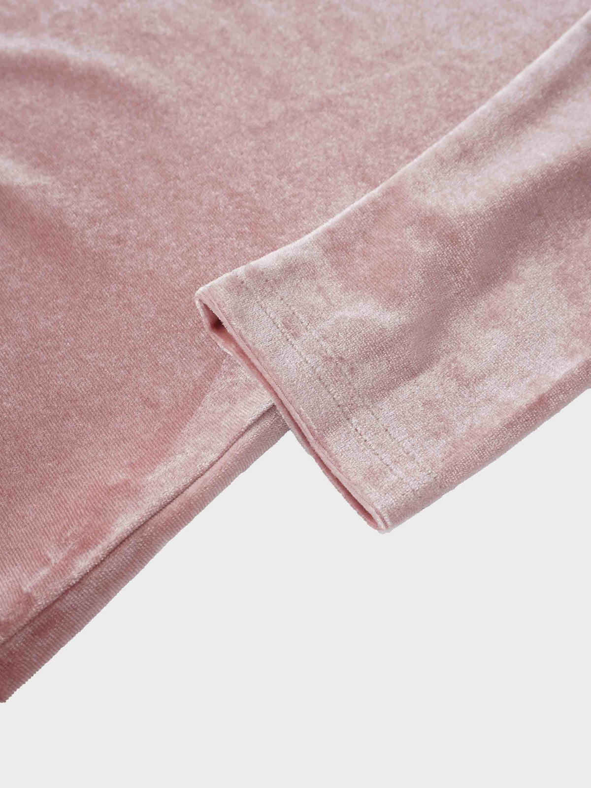 Velour Mock Neck Turtleneck-Blush-3