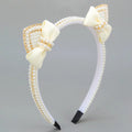 Cat Ear Headbands Sweet Cute Ears Elegant Pearl Bow Hairband for Girls Sweet Head Band Children Kid Hair Hoop Accessories Tiara