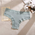 Lace Seamless Cotton Panties Ribbed Brazilian Pants Mid Waist Women'S Panties Breathable Girls Underwear plus Size Lingerie S-XL