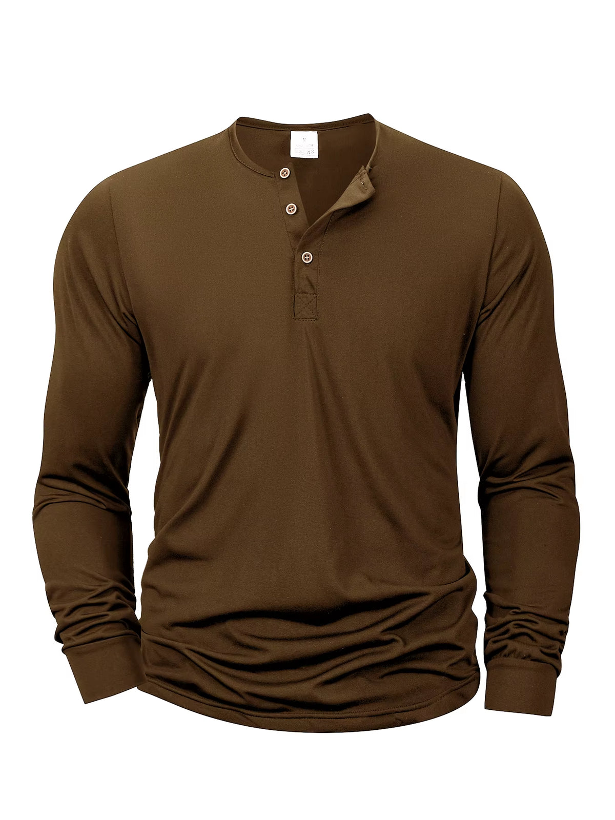 Henley Neck T-Shirt Men Basic Breathable Men'S Long Sleeve Tops Tee Shirts Spring Autumn Casual Solid Color Button T Shirts
