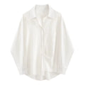 Autumn 2025 Oversize Women'S White Shirt Long Sleeve Button up Minimalist Chic Loose Tunic Blouse Basic Clothing