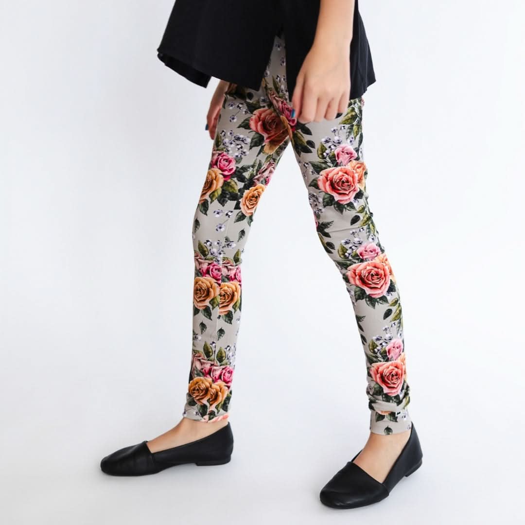 Youth Bamboo Leggings | Antique Floral
