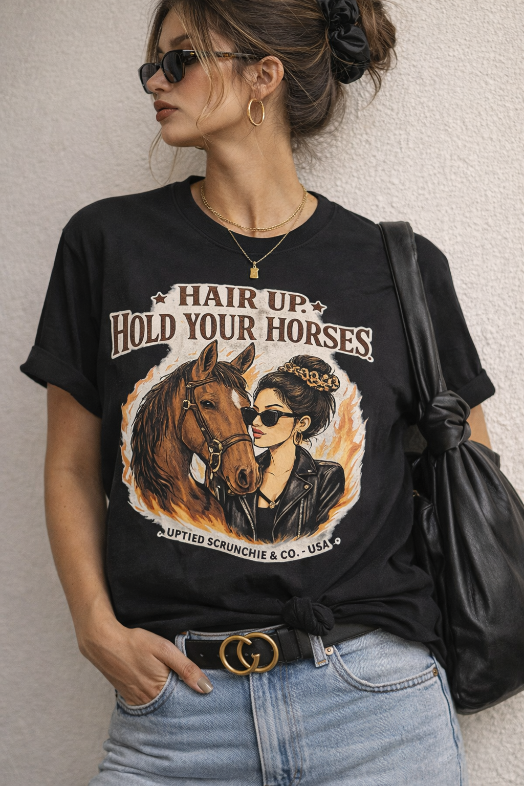 Hold Your Horses – Graphic Tee | Hair Up Western Style, Everyday Attitude