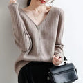 Women Cardigans 2026 Solid V-Neck Knitted Autumn Winter Long Sleeve Sweater Korean Fashion Loose Fit Woman Cardigan