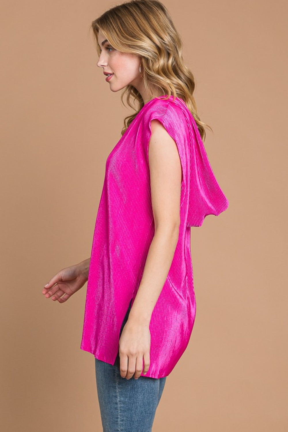 Culture Code Slit Cap Sleeve Hooded Top-2