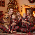 Family Christmas Pajamas Matching Sets Adult and Kids Xmas Red Plaid Button Shirts Tops+Pants Baby Romper Loungewear Pyjamas