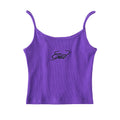 Summer Women Cotton Wrap Crop Tank Top Sleeveless Vest Solid Sexy Y2K Short Streetwear Gia Letters Ribbed Embroidered Camisole
