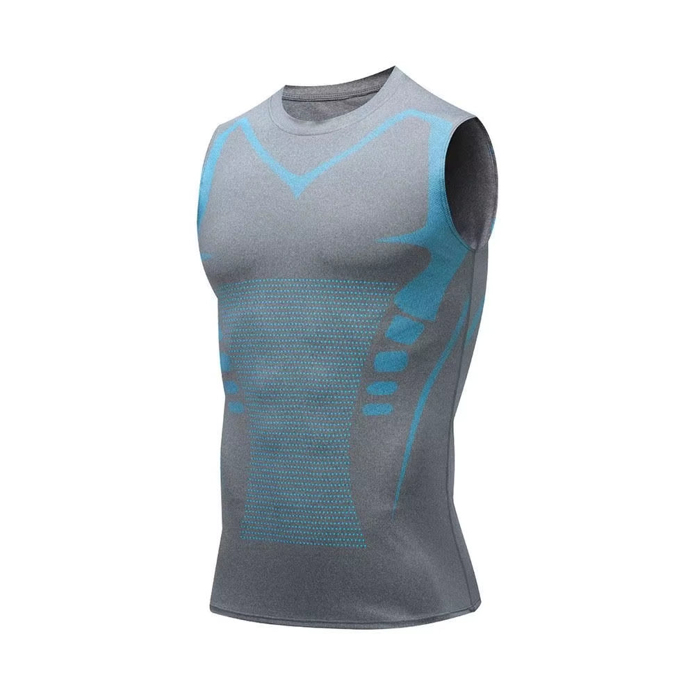 Ionic Shaping Vest Men Sport Vests Breathable Slim Sleeveless Fitness Top Compression Layer Tighten and Strengthen Chest Muscles