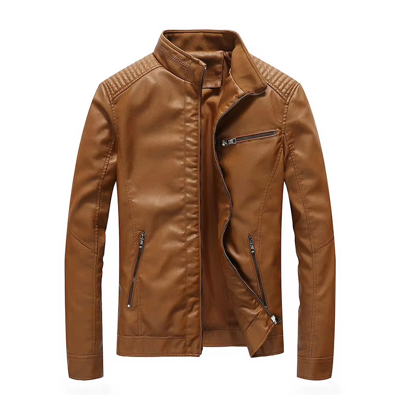 2026 Mens PU Leather Jacket Fleece and Thicken Male Coats Motorcycle Clothing Men Warm Mens Streetwear Pilot Leather Jacket