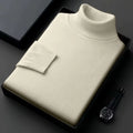 New Mens Long Sleeve Knitted Sweaters Solid Color Turtleneck Coats Slim Fit Pullover Men Clothing Lightweight Streetwear