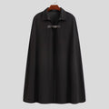 2023 Fashion Men Cloak Coats Solid Color One Button Lapel Cape Trench Streetwear Winter Faux Blends Overcoat Men Jackets