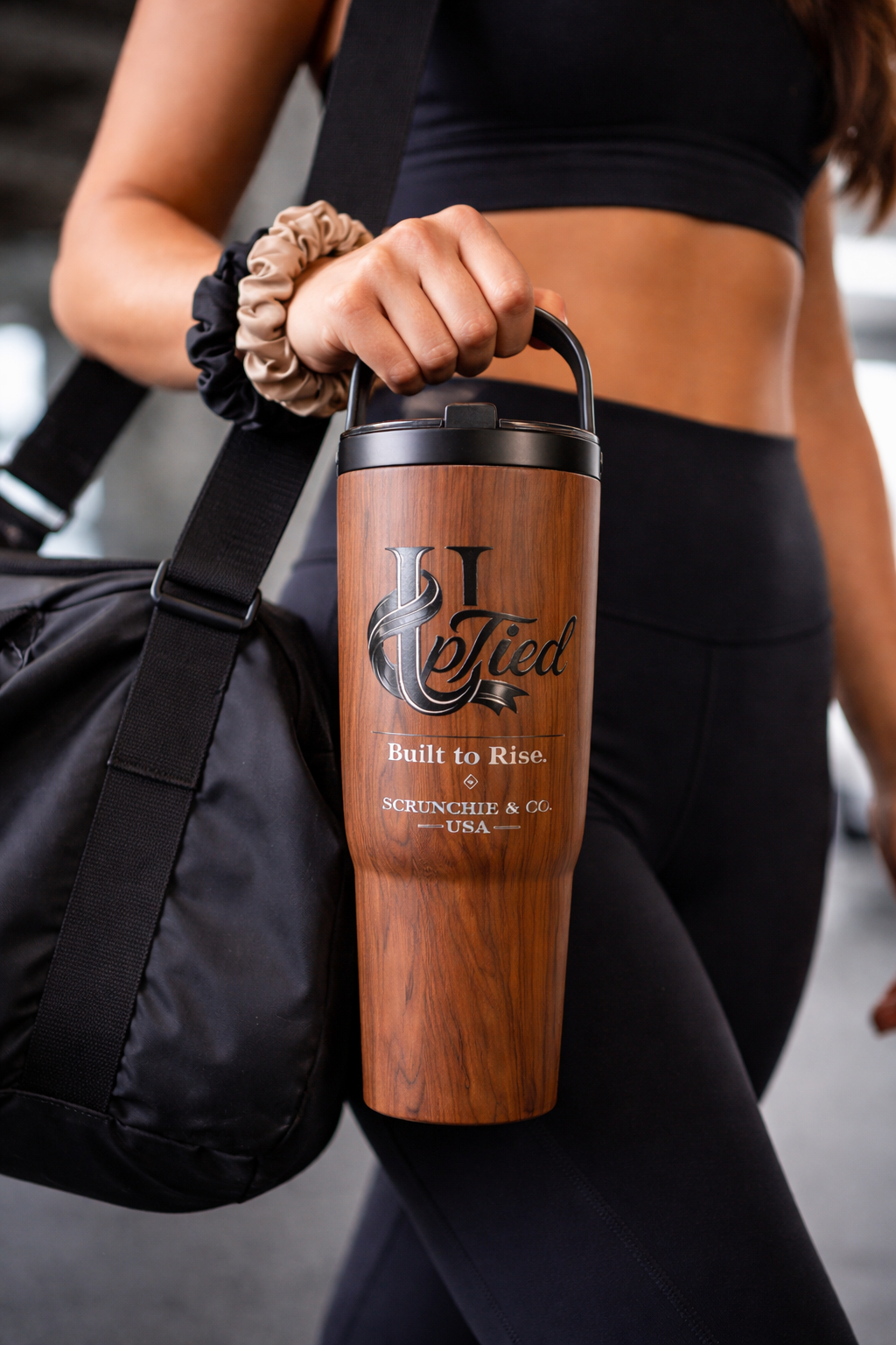 UpTied “Built to Rise” Walnut Woodgrain 30oz Insulated Tumbler | Corkcicle Drinkware