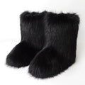 Y2K Fluffy Mid-Calf Boots Winter Women Fashion Snow Boots Warm Cotton Shoes