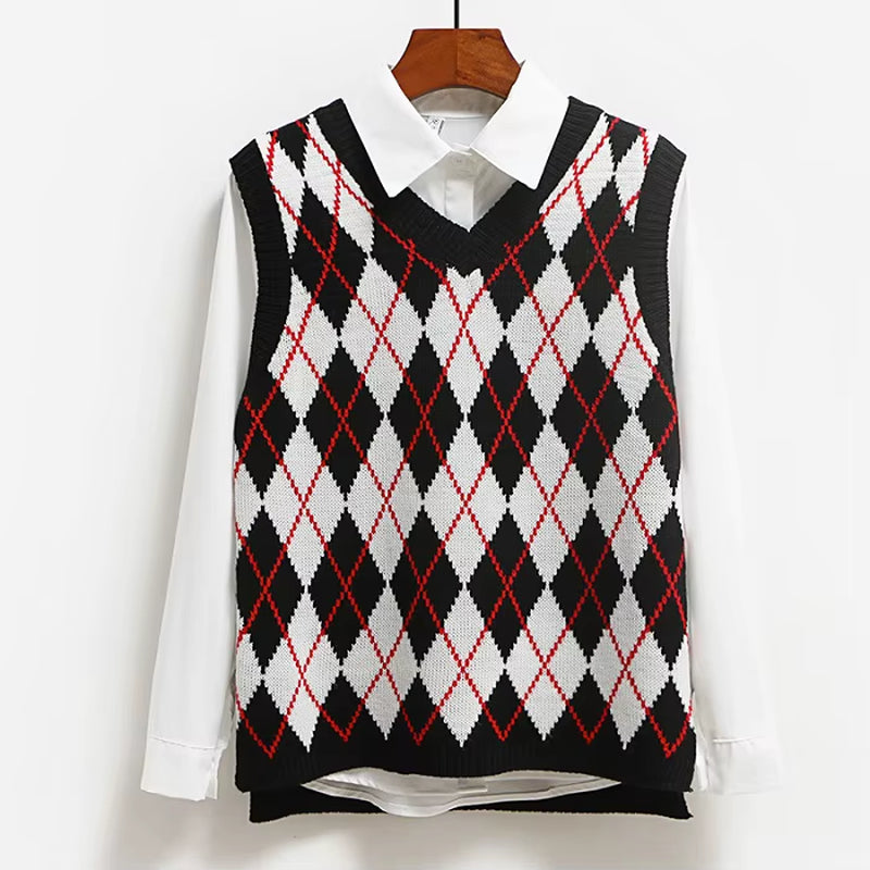 2025 Fashion Casual Tank Tops Pullover Elasticity Sweater Spring Autumn Women Sleeveless V-Neck Knitted Vest Kz373