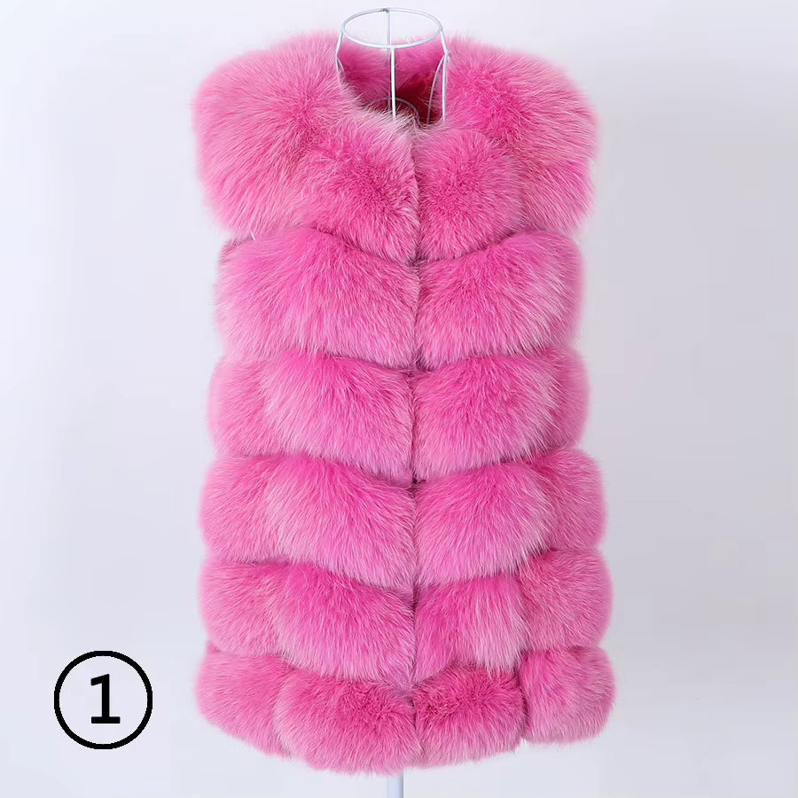 2026  Real Fox Fur Coat Women Winter Natural Fur Vest Coat Real Fur Coat Vests for Women Sleeveless Jacket Women