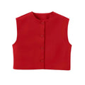 Red Sleeveless Vest Woman Button Black White Cropped Vest Women Summer Casual Short Coats Waistcoat Women'S Fashion Vests
