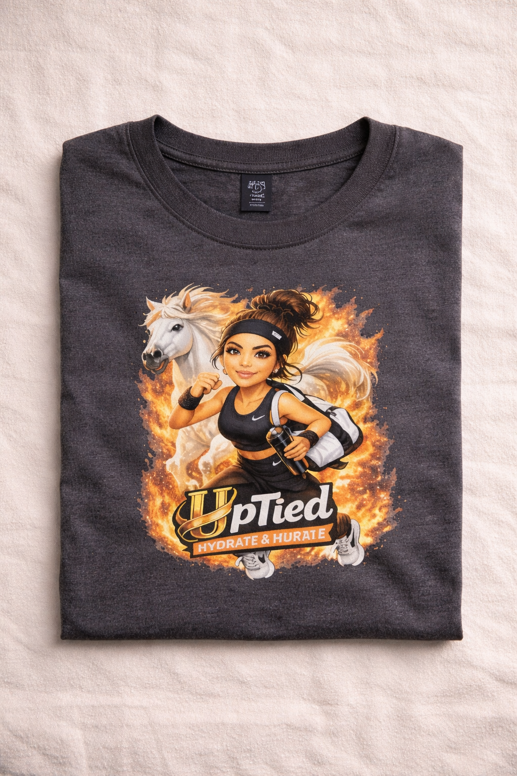 UpTied – Hustle & Hydrate Graphic T-Shirt | Active Lifestyle Tee