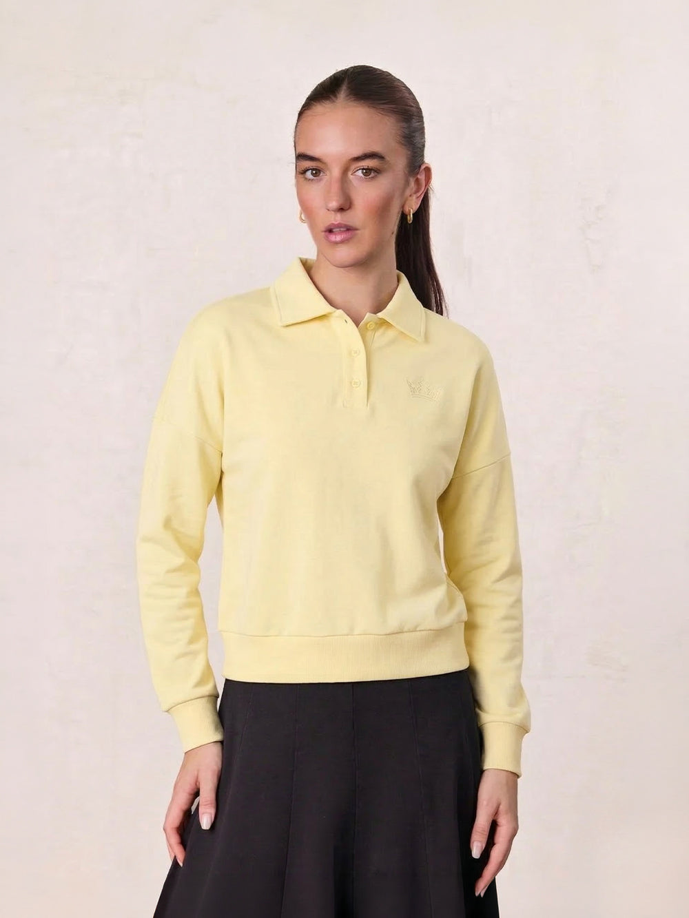 Collared Bomber Tee-Yellow-0