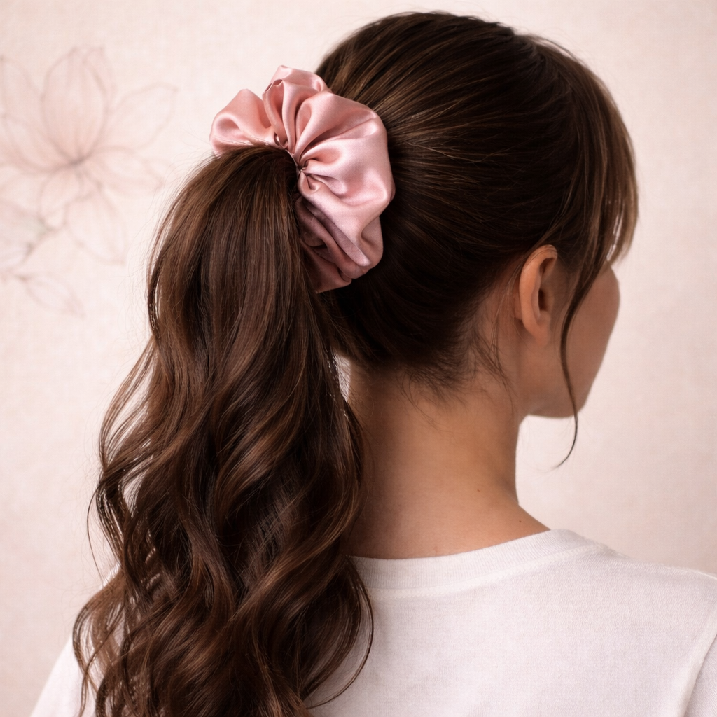 Just Let It Be - Oversized Blush Satin Scrunchie (XXL)