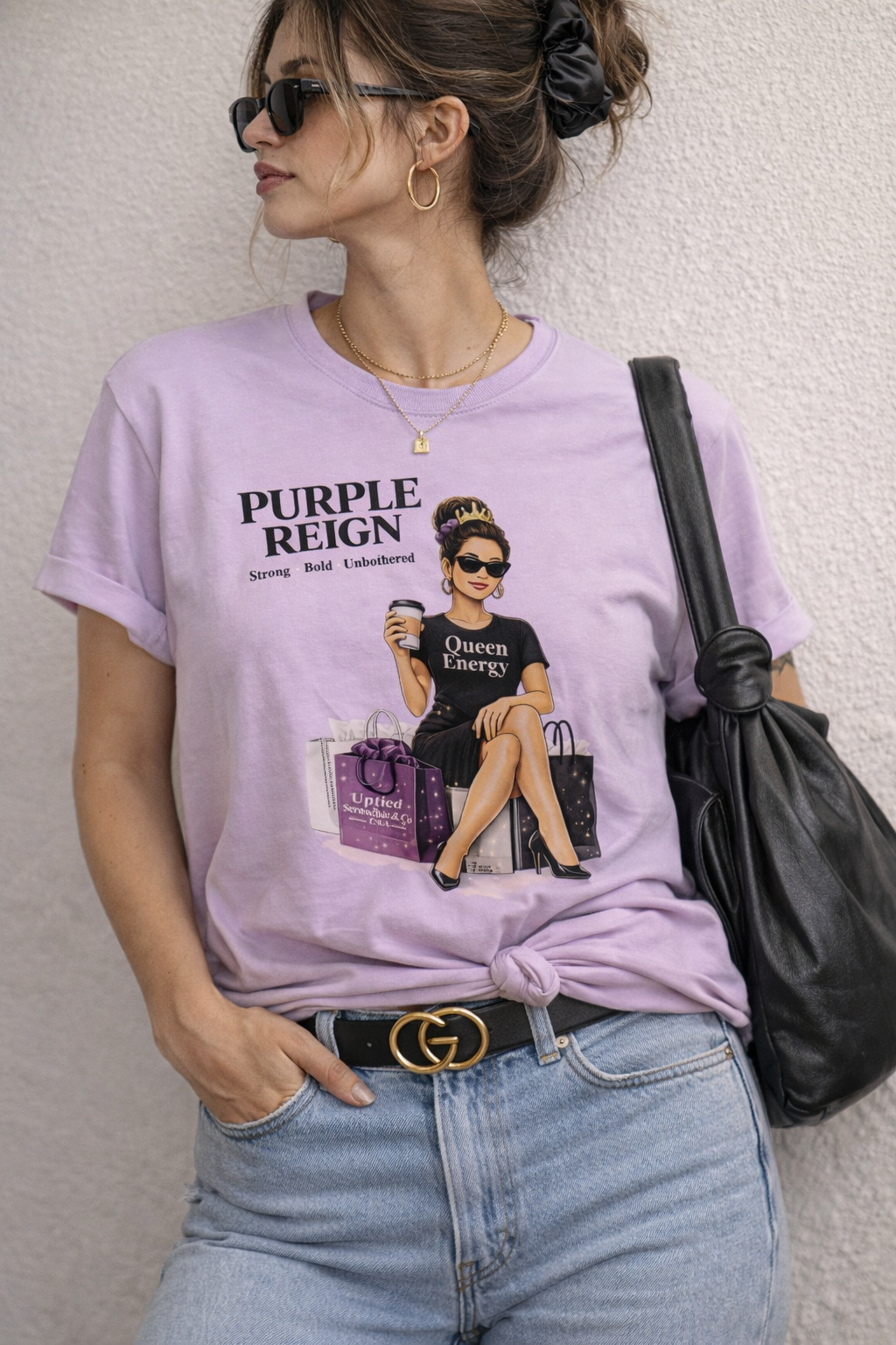 Purple Reign – Women’s Graphic T-Shirt | Queen Energy Tee, Strong Bold Unbothered