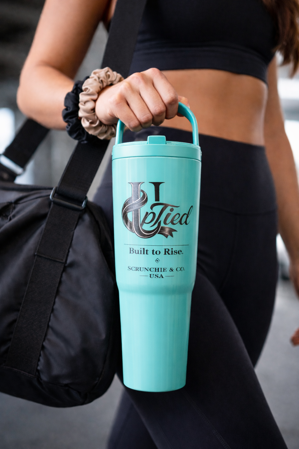 30oz Corkcicle Teal Insulated Tumbler with Carrier Handle – UpTied “Built to Rise” Stainless Steel Travel Cup
