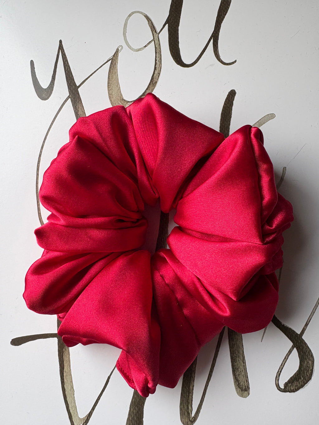 Heartbreaker - Oversized Red Satin Scrunchie (XXL)