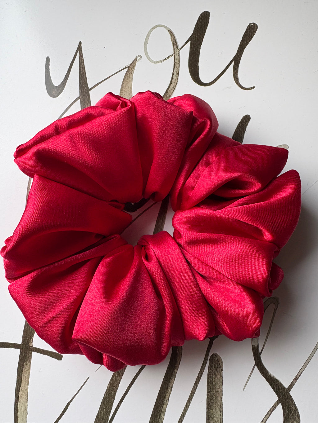 Heartbreaker - Oversized Red Satin Scrunchie (XXL)