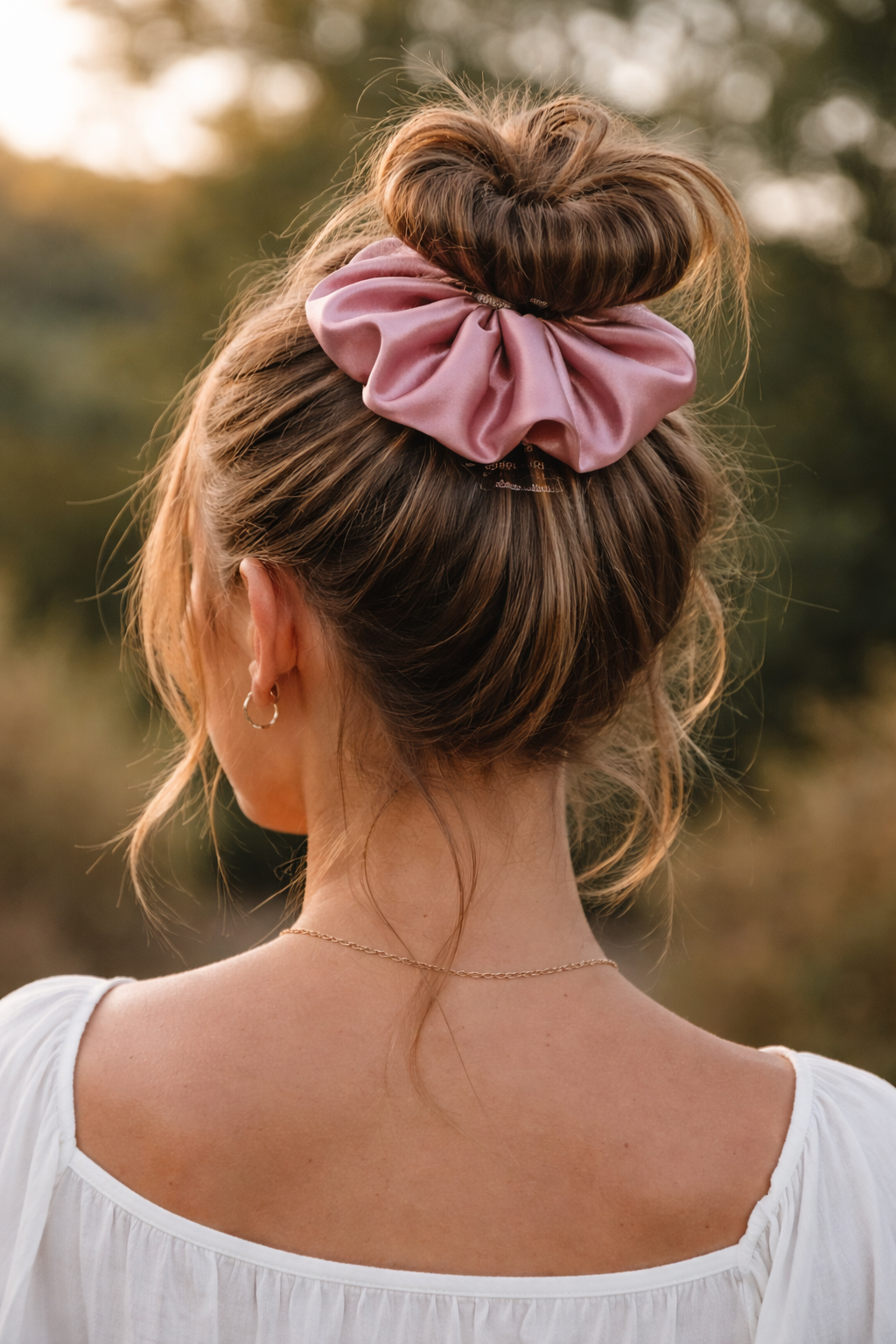 Rosé All Day - Oversized Dusty Rose Satin Scrunchie (XXL)
