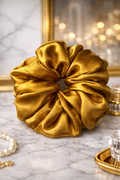 Gold Digger - Oversized Gold Satin Scrunchie (XXL)